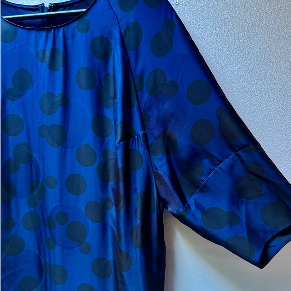 Stella McCartney Navy Silk Shift Dress, size 38 Polka Dot - Picture 2 of 9